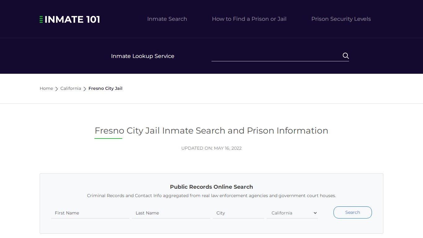Fresno City Jail Inmate Search, Visitation, Phone no ...